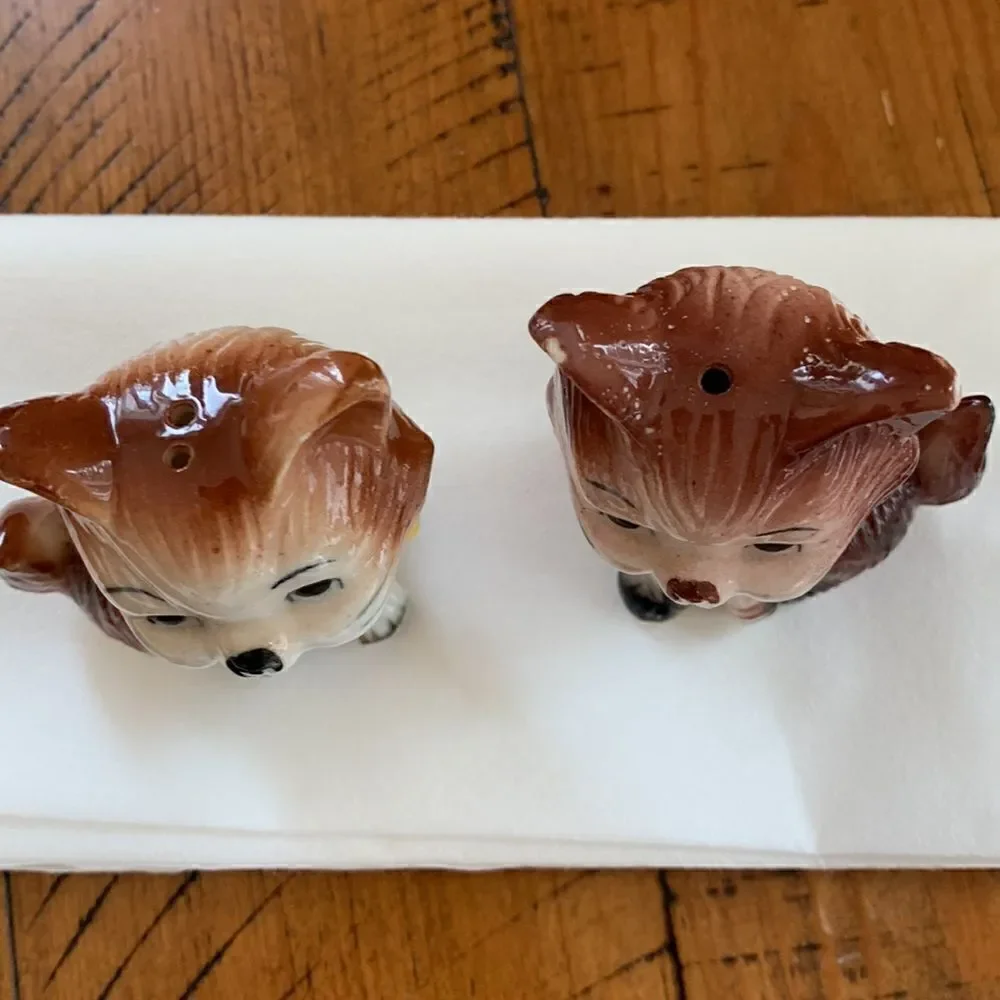 Vintage Ceramic Cat Kitten Salt & Pepper‎ Shakers Made in Korea 3